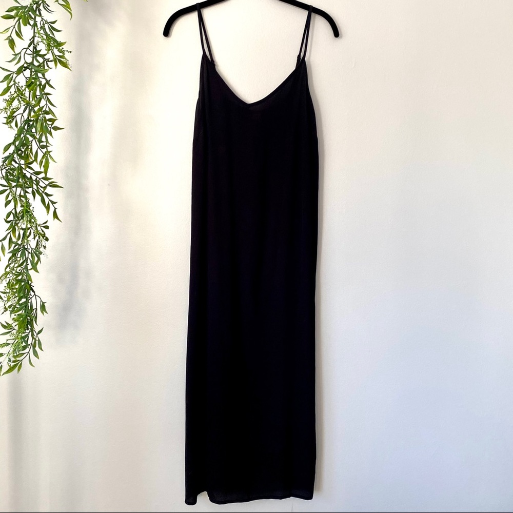 NWT Old Navy Black long Slip Sheer dress L